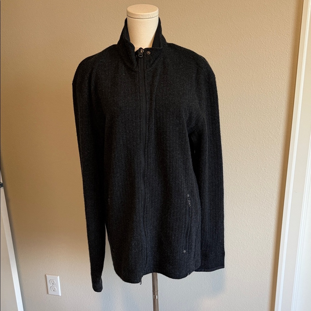 Prana Men's Charcoal Zip-Up Sweater